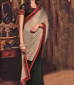 Multicolor hand woven georgette saree with blouse