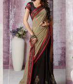 Multicolor hand woven georgette saree with blouse