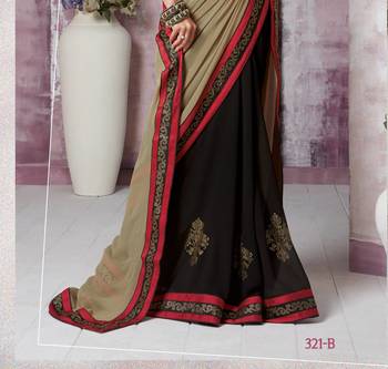 Multicolor hand woven georgette saree with blouse 3