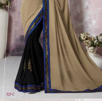 Multicolor hand woven georgette saree with blouse 3