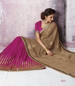Multicolor hand woven georgette saree with blouse