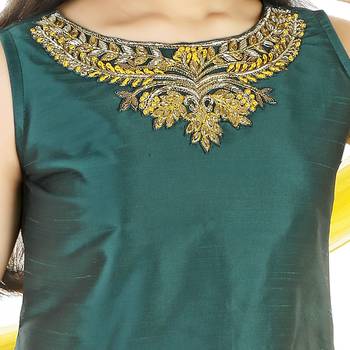 Green And Yellow Sequence Embroidery Net Lehenga Choli 3