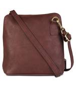 Maroon leather sling-bags