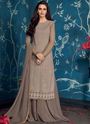 Faux Georgette Palazzo Designer Salwar Suit 1