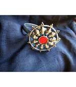 Adjustable Red Stone Silver Bracelet