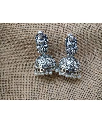 Germans Silver Jhumka With Devi Stud 1