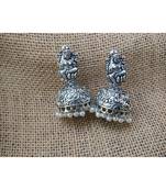Germans Silver Jhumka With Devi Stud
