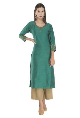 Lagi Womens Embroidered Straight Polly Silk RK2163B 1