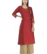Lagi Womens Embroidered Straight Polly Silk RK2163C