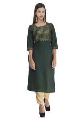 Lagi Womens Embroidered Straight Polly Silk MC34A 1