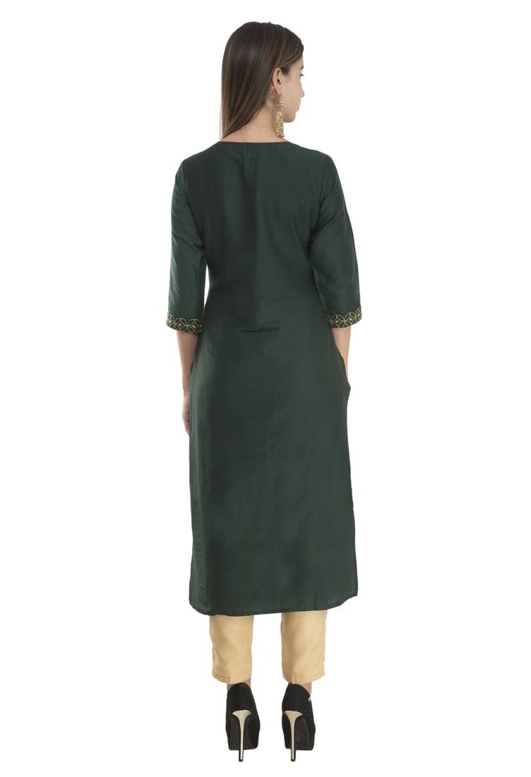 Lagi Womens Embroidered Straight Polly Silk MC34A