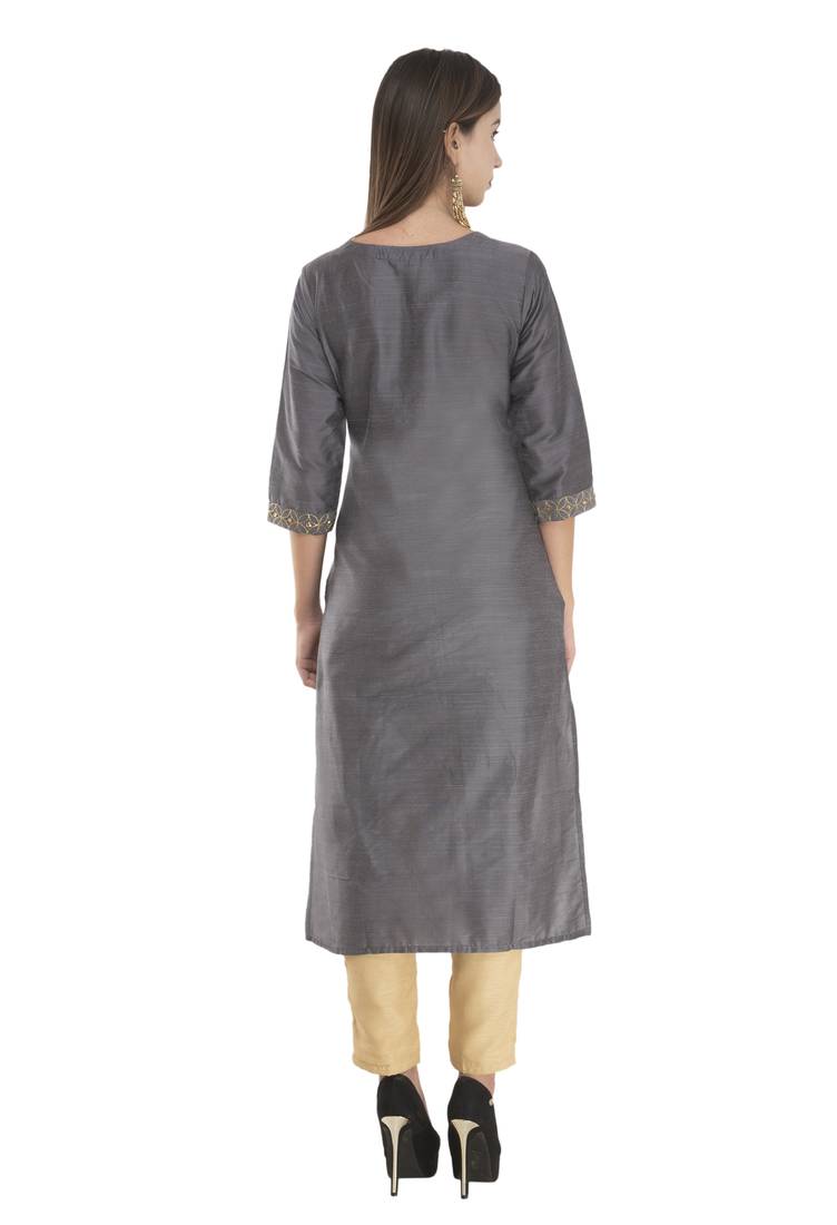 Lagi Womens Embroidered Straight Polly Silk MC34B