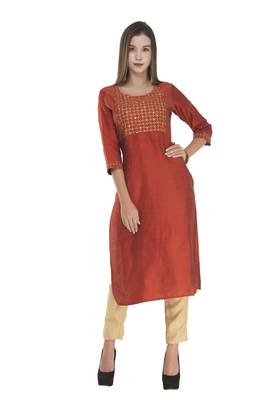 Lagi Womens Embroidered Straight Polly Silk MC34C 1
