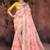 Baby pink printed cotton silk saree with blouse