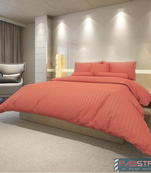 Exclusive Cotton Satin Stripe 210 TC King Size Bedsheet with Two Pillow cover