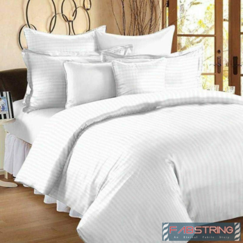 Exclusive Cotton Satin Stripe 210 TC King Size Bedsheet with Two Pillow cover 1