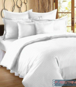 Exclusive Cotton Satin Stripe 210 TC King Size Bedsheet with Two Pillow cover