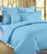 Exclusive Cotton Satin Stripe 210 TC King Size Bedsheet with Two Pillow cover