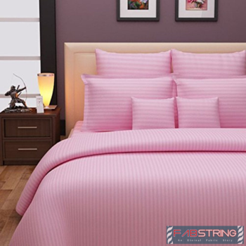 Exclusive Cotton Satin Stripe 210 TC King Size Bedsheet with Two Pillow cover 1