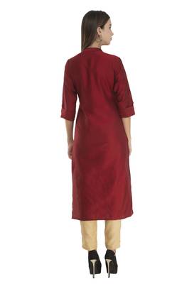 Womens Embroidered Straight Polly Silk 2