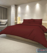 Exclusive Cotton Satin Stripe 210 TC King Size Bedsheet with Two Pillow cover