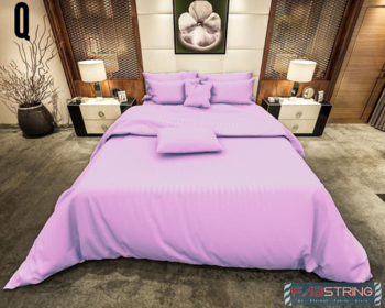 Exclusive Cotton Satin Stripe 210 TC King Size Bedsheet with Two Pillow cover 1