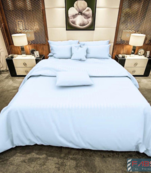 Exclusive Cotton Satin Stripe 210 TC King Size Bedsheet with Two Pillow cover