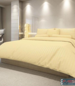 Exclusive Cotton Satin Stripe 210 TC King Size Bedsheet with Two Pillow cover