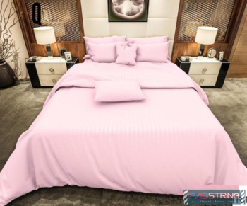 Exclusive Cotton Satin Stripe 210 TC King Size Bedsheet with Two Pillow cover 1