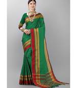 Green woven art silk saree with blouse