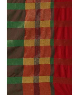 Green woven art silk saree with blouse 5