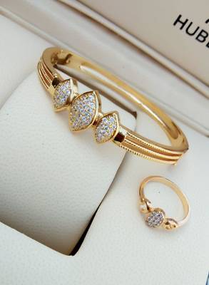 Gold bracelets with ring 1