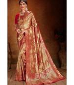 Gold woven blended silk kanchipuram saree with blouse