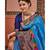 Blue woven blended silk kanjivaram saree with blouse