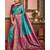 Blue woven blended silk kanjivaram saree with blouse