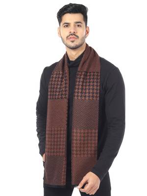 Woven Reversible Printed Men's Wool & Acrylic Muffler Warm Cashmere Wrap Shawl 1