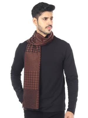 Woven Reversible Printed Men's Wool & Acrylic Muffler Warm Cashmere Wrap Shawl 2