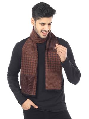 Woven Reversible Printed Men's Wool & Acrylic Muffler Warm Cashmere Wrap Shawl 3