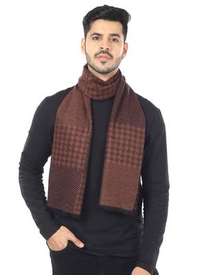 Woven Reversible Printed Men's Wool & Acrylic Muffler Warm Cashmere Wrap Shawl 4