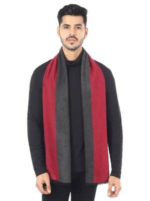 Woven Reversible Printed Men's Wool & Acrylic Muffler Warm Cashmere Wrap Shawl 1