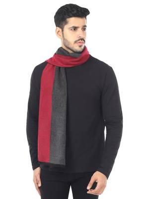 Woven Reversible Printed Men's Wool & Acrylic Muffler Warm Cashmere Wrap Shawl 2
