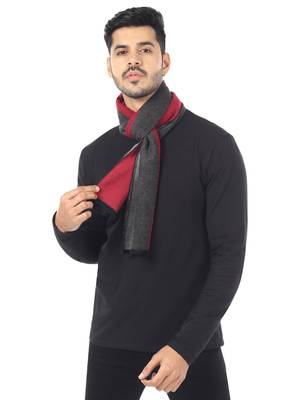 Woven Reversible Printed Men's Wool & Acrylic Muffler Warm Cashmere Wrap Shawl 4
