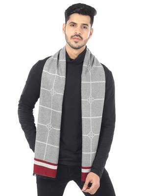 Woven Reversible Printed Men's Wool & Acrylic Muffler Warm Cashmere Wrap Shawl 1