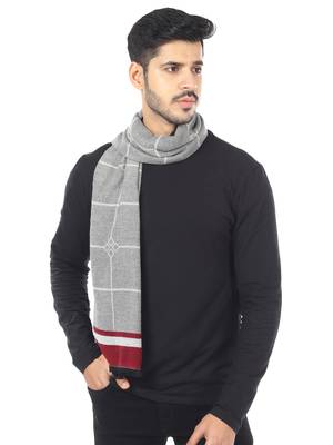 Woven Reversible Printed Men's Wool & Acrylic Muffler Warm Cashmere Wrap Shawl 3