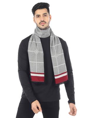 Woven Reversible Printed Men's Wool & Acrylic Muffler Warm Cashmere Wrap Shawl 4