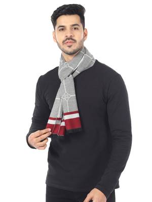 Woven Reversible Printed Men's Wool & Acrylic Muffler Warm Cashmere Wrap Shawl 5