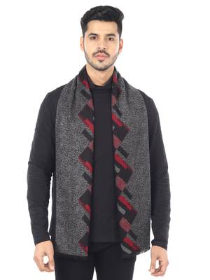 Woven Reversible Printed Men's Wool & Acrylic Muffler Warm Cashmere Wrap Shawl 1