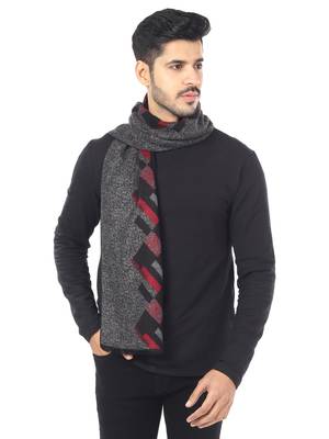 Woven Reversible Printed Men's Wool & Acrylic Muffler Warm Cashmere Wrap Shawl 2