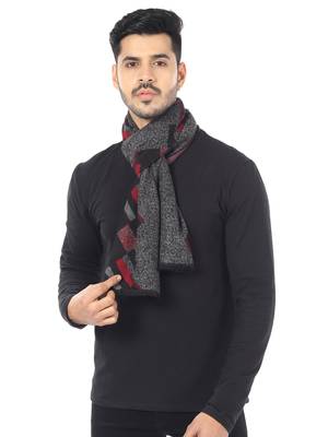 Woven Reversible Printed Men's Wool & Acrylic Muffler Warm Cashmere Wrap Shawl 5