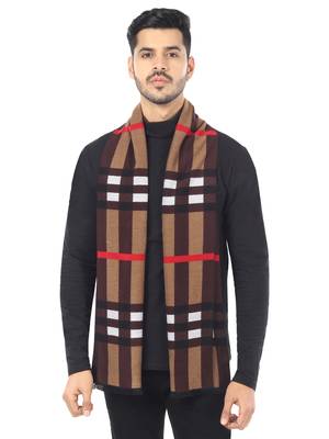 Woven Reversible Printed Men's Wool & Acrylic Muffler Warm Cashmere Wrap Shawl 1
